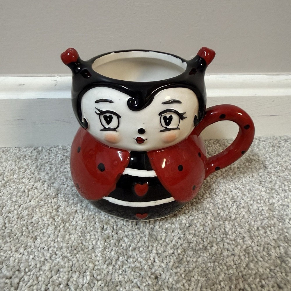 Johanna Parker Ladybug Valentine's Day Heart‎ Mug NEW